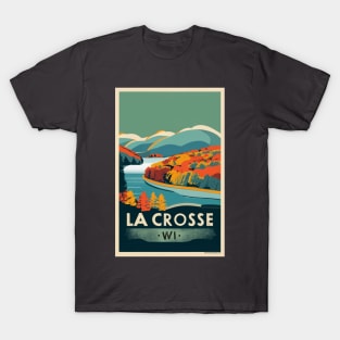 Wisconsin Vintage 1940’s Style Travel Poster-Fall T-Shirt